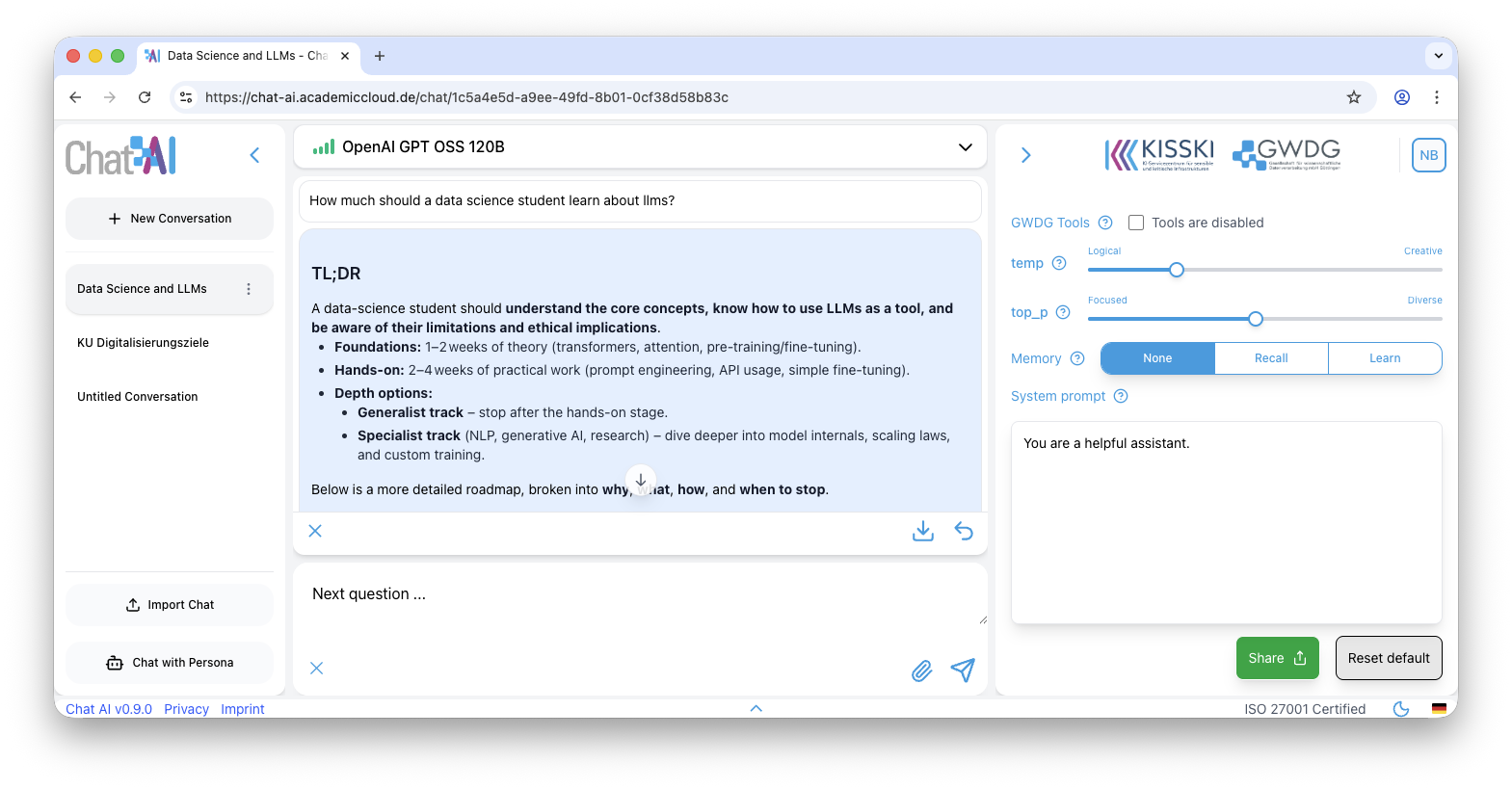 Chat-AI interface full